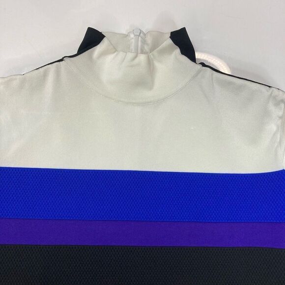 Versace Stretchy Turtleneck Top Women Size 6 or 40 Multicolor Long Sleeve - Picture 2 of 14